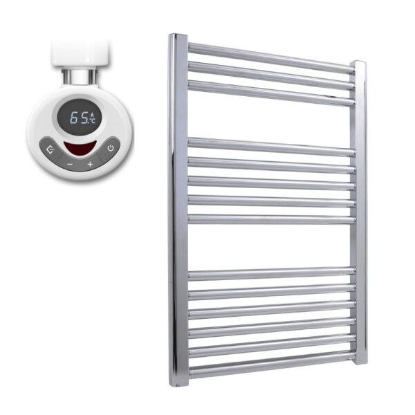 Aura 25 Straight Thermostatic Electric Heated Towel Rail + Timer (Chrome / White) Efficient Heating, Well Made, Excellent Value Buy Online From Solaire Quartz UK Shop 12