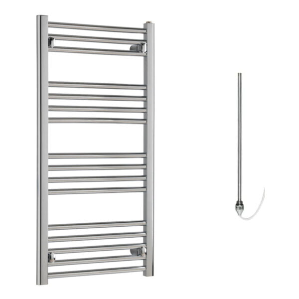 Aura Straight Chrome Electric Towel Warmer, Prefilled Efficient Heating, Well Made, Excellent Value Buy Online From Solaire Quartz UK Shop 13