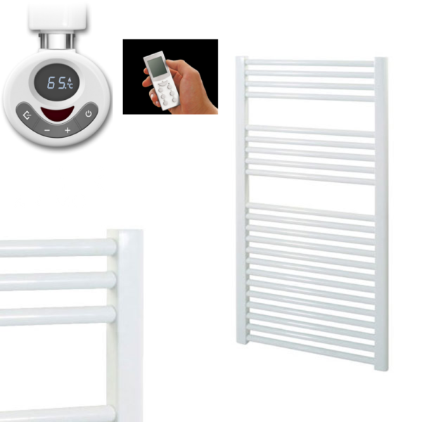 Aura 25 Straight Thermostatic Electric Heated Towel Rail + Timer (Chrome / White) Efficient Heating, Well Made, Excellent Value Buy Online From Solaire Quartz UK Shop 14