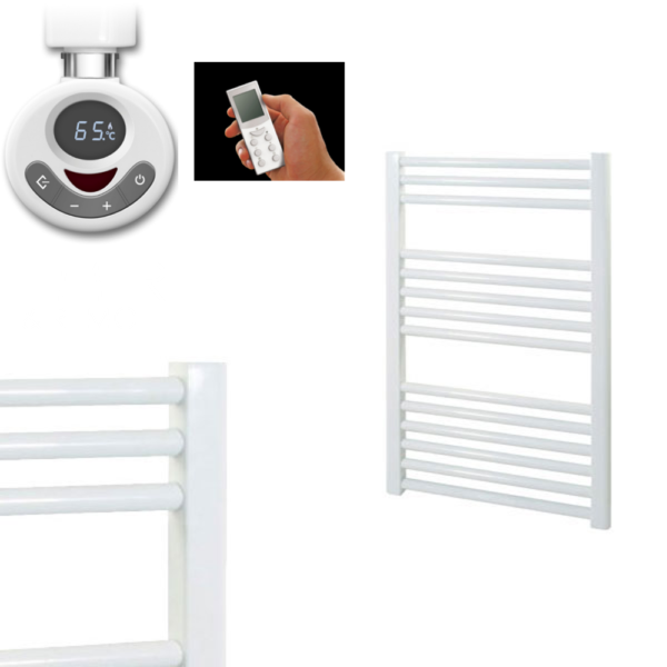 Aura 25 Straight Thermostatic Electric Heated Towel Rail + Timer (Chrome / White) Efficient Heating, Well Made, Excellent Value Buy Online From Solaire Quartz UK Shop 13
