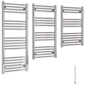 Aura 22 Budget Chrome Electric Heated Towel Rail Efficient Heating, Well Made, Excellent Value Buy Online From Solaire Quartz UK Shop