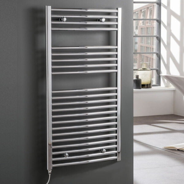 Aura Curved Electric Towel Warmer, Chrome, Prefilled Efficient Heating, Well Made, Excellent Value Buy Online From Solaire Quartz UK Shop 3