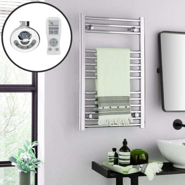 Aura Straight Thermostatic Electric Towel Warmer With Timer Efficient Heating, Well Made, Excellent Value Buy Online From Solaire Quartz UK Shop 7