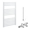 Aura Straight Dual Fuel Towel Warmer, White, With Valves And Element, White Efficient Heating, Well Made, Excellent Value Buy Online From Solaire Quartz UK Shop 18