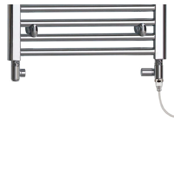Aura Curved Dual Fuel Towel Warmer, Chrome, With Valves And Element, White Efficient Heating, Well Made, Excellent Value Buy Online From Solaire Quartz UK Shop 6