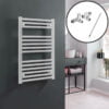 Aura Straight Dual Fuel Towel Warmer, White, With Valves And Element, White Efficient Heating, Well Made, Excellent Value Buy Online From Solaire Quartz UK Shop 21