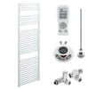 Aura Straight Dual Fuel Towel Warmer, Thermostatic With Timer, White Efficient Heating, Well Made, Excellent Value Buy Online From Solaire Quartz UK Shop 22