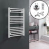 Aura Straight Dual Fuel Towel Warmer, Thermostatic With Timer, White Efficient Heating, Well Made, Excellent Value Buy Online From Solaire Quartz UK Shop 20