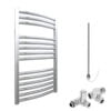 Aura Curved Dual Fuel Towel Warmer, Chrome, With Valves And Element, Chrome Efficient Heating, Well Made, Excellent Value Buy Online From Solaire Quartz UK Shop 9