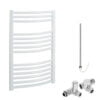 Aura Curved Dual Fuel Towel Warmer, Chrome, With Valves And Element, White Efficient Heating, Well Made, Excellent Value Buy Online From Solaire Quartz UK Shop 9