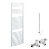 Aura Curved Dual Fuel Towel Warmer, Chrome, With Valves And Element, White Efficient Heating, Well Made, Excellent Value Buy Online From Solaire Quartz UK Shop 12