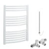 Aura Curved Dual Fuel Towel Warmer, Chrome, With Valves And Element, White Efficient Heating, Well Made, Excellent Value Buy Online From Solaire Quartz UK Shop 11