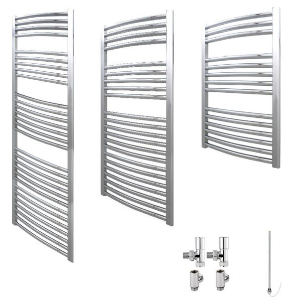 Aura 25 Curved Chrome Dual Fuel Heated Towel Rail Efficient Heating, Well Made, Excellent Value Buy Online From Solaire Quartz UK Shop 4