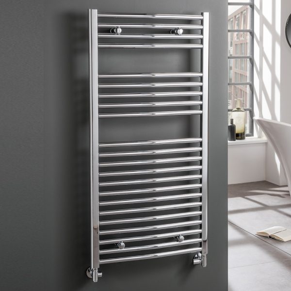 Aura 25 Curved Heated Towel Rail – Central Heating (Chrome / White) Efficient Heating, Well Made, Excellent Value Buy Online From Solaire Quartz UK Shop 3