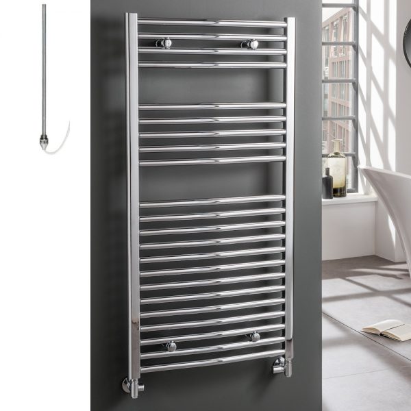Aura 25 Curved Electric Heated Towel Rail – Chrome Efficient Heating, Well Made, Excellent Value Buy Online From Solaire Quartz UK Shop 3