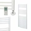 Aura Curved Duel Fuel Towel Warmer, Thermostatic With Timer, White Efficient Heating, Well Made, Excellent Value Buy Online From Solaire Quartz UK Shop 13