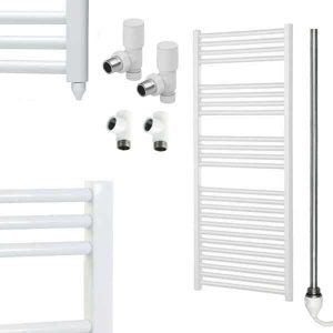 Aura 25 Straight Dual Fuel Heated Towel Rail – White Efficient Heating, Well Made, Excellent Value Buy Online From Solaire Quartz UK Shop