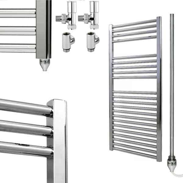 Aura 25 Curved Chrome Dual Fuel Heated Towel Rail Efficient Heating, Well Made, Excellent Value Buy Online From Solaire Quartz UK Shop 11