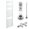 Aura Straight Dual Fuel Towel Warmer, Thermostatic With Timer, White Efficient Heating, Well Made, Excellent Value Buy Online From Solaire Quartz UK Shop 19