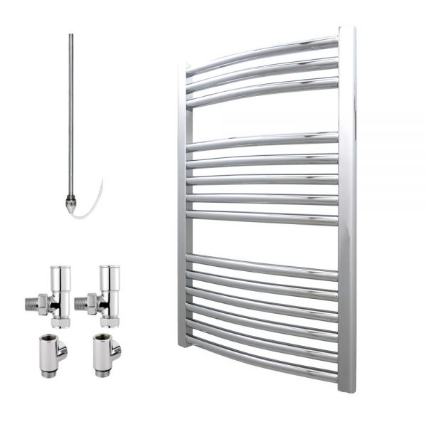 Aura 25 Curved Chrome Dual Fuel Heated Towel Rail Efficient Heating, Well Made, Excellent Value Buy Online From Solaire Quartz UK Shop 5