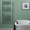 Aura Straight Chrome Electric Towel Warmer, Prefilled Efficient Heating, Well Made, Excellent Value Buy Online From Solaire Quartz UK Shop 19