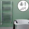 Aura Straight Dual Fuel Towel Warmer, Thermostatic With Timer, Chrome Efficient Heating, Well Made, Excellent Value Buy Online From Solaire Quartz UK Shop 15