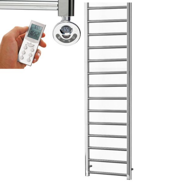 Aura Ronda Chrome Modern Heated Towel Rail / Warmer – Dual Fuel, Thermostat + Timer Efficient Heating, Well Made, Excellent Value Buy Online From Solaire Quartz UK Shop 10