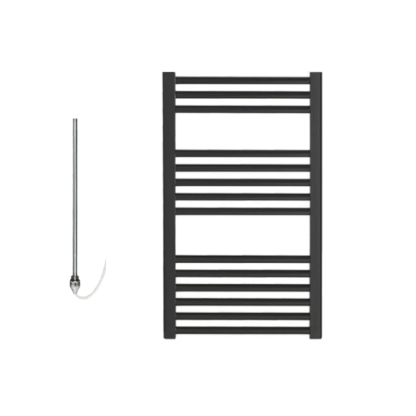 Aura 25 Straight Black PTC Electric Heated Towel Rail / Bathroom Radiator Efficient Heating, Well Made, Excellent Value Buy Online From Solaire Quartz UK Shop 9