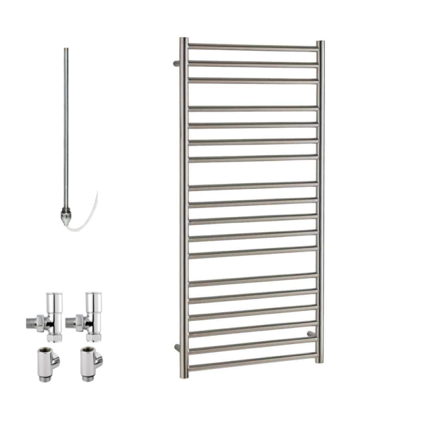 Aura Steel – Stainless Steel Dual Fuel Heated Towel Rail For Central Heating / Electric Efficient Heating, Well Made, Excellent Value Buy Online From Solaire Quartz UK Shop 6