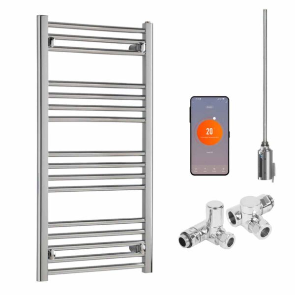 Aura WiFi Dual Fuel Towel Warmer, Thermostatic, Straight, Chrome Efficient Heating, Well Made, Excellent Value Buy Online From Solaire Quartz UK Shop 6