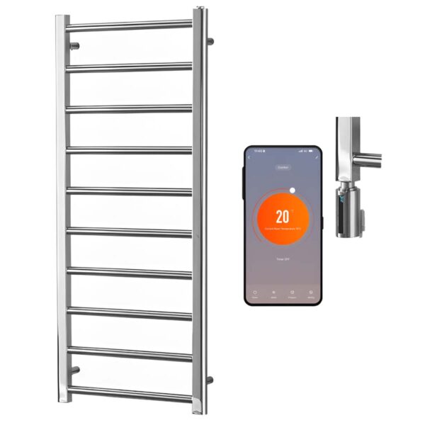 Aura Ronda Wifi Electric Towel Warmer, Thermostatic, Modern, Chrome Efficient Heating, Well Made, Excellent Value Buy Online From Solaire Quartz UK Shop 8