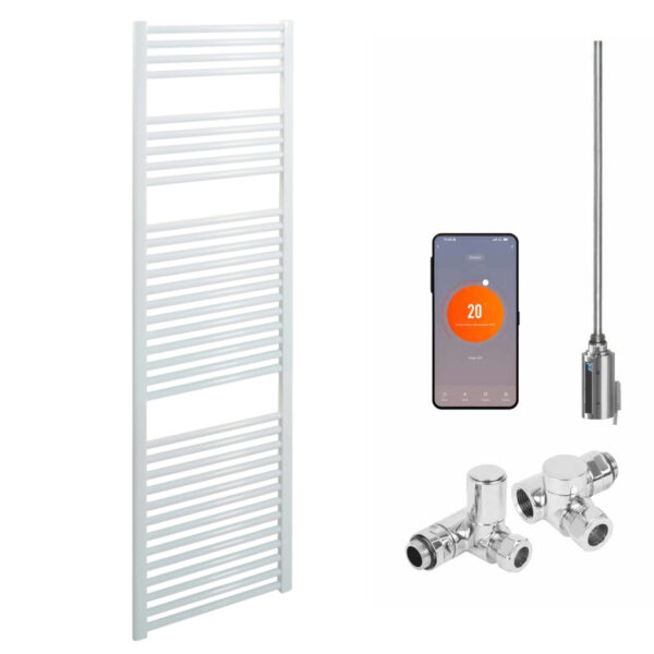 Aura WiFi Dual Fuel Towel Warmer, Thermostatic, Straight, White Efficient Heating, Well Made, Excellent Value Buy Online From Solaire Quartz UK Shop 7