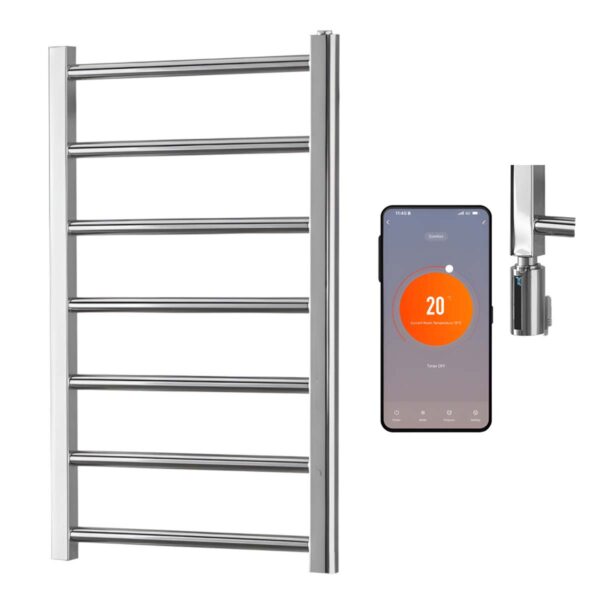 Aura Ronda Wifi Electric Towel Warmer, Thermostatic, Modern, Chrome Efficient Heating, Well Made, Excellent Value Buy Online From Solaire Quartz UK Shop 7