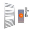 Aura WiFi Electric Towel Warmer, Thermostatic, Curved, Chrome Efficient Heating, Well Made, Excellent Value Buy Online From Solaire Quartz UK Shop 11