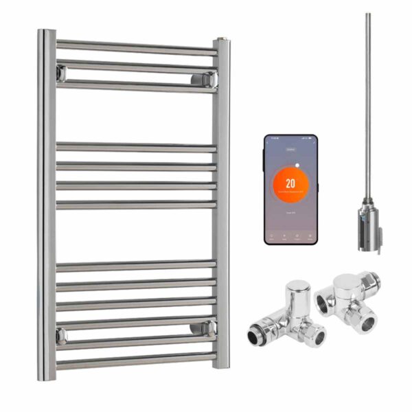 Aura WiFi Dual Fuel Towel Warmer, Thermostatic, Straight, Chrome Efficient Heating, Well Made, Excellent Value Buy Online From Solaire Quartz UK Shop 5