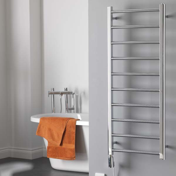 Aura Ronda Chrome Dual Fuel Towel Rail with Thermostat, Timer + WiFi Control Efficient Heating, Well Made, Excellent Value Buy Online From Solaire Quartz UK Shop 7