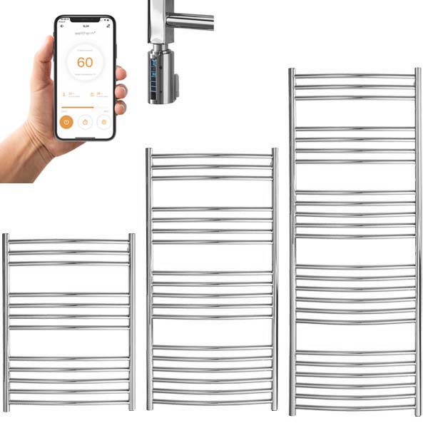 Aura Steel Stainless Steel Smart Electric Towel Rail with Thermostat, Timer + WiFi Control Efficient Heating, Well Made, Excellent Value Buy Online From Solaire Quartz UK Shop 3