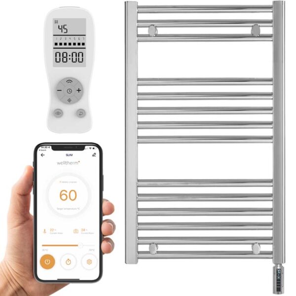 Aura WiFi Electric Towel Warmer, Thermostatic, Straight, Chrome Efficient Heating, Well Made, Excellent Value Buy Online From Solaire Quartz UK Shop 6