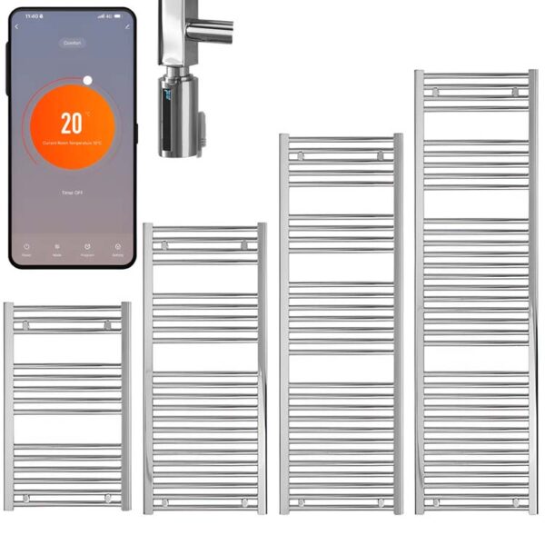 Aura WiFi Electric Towel Warmer, Thermostatic, Straight, Chrome Efficient Heating, Well Made, Excellent Value Buy Online From Solaire Quartz UK Shop 3