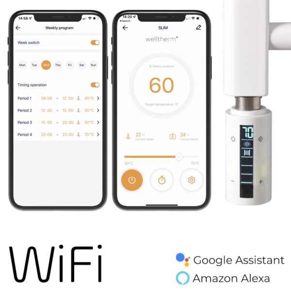 Aura Straight Black | Smart Electric Towel Rail with Thermostat, Timer + WiFi Control Efficient Heating, Well Made, Excellent Value Buy Online From Solaire Quartz UK Shop 13