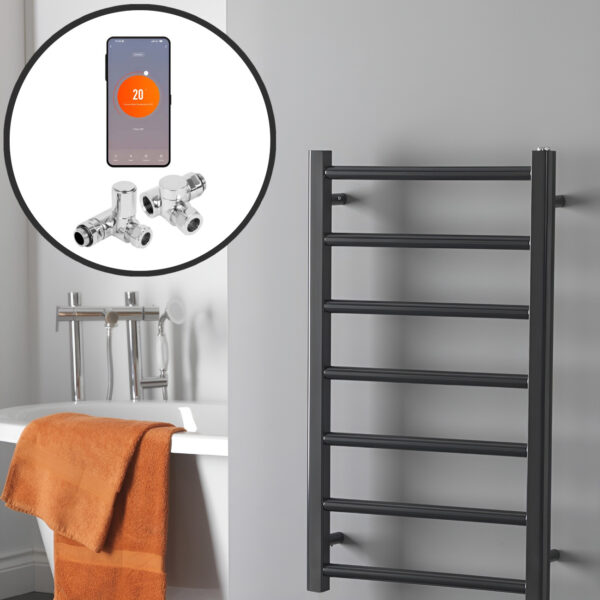 Aura Ronda Wifi Dual Fuel Towel Warmer, Thermostatic, Modern, Anthracite Efficient Heating, Well Made, Excellent Value Buy Online From Solaire Quartz UK Shop 3