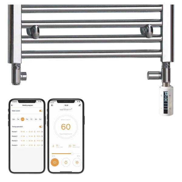 Aura WiFi Dual Fuel Towel Warmer, Thermostatic, Straight, White Efficient Heating, Well Made, Excellent Value Buy Online From Solaire Quartz UK Shop 6