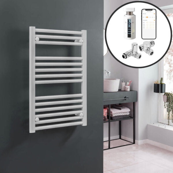 Aura WiFi Dual Fuel Towel Warmer, Thermostatic, Straight, White Efficient Heating, Well Made, Excellent Value Buy Online From Solaire Quartz UK Shop 4