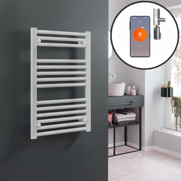 Aura WiFi Electric Towel Warmer, Thermostatic, Straight, White Efficient Heating, Well Made, Excellent Value Buy Online From Solaire Quartz UK Shop 4