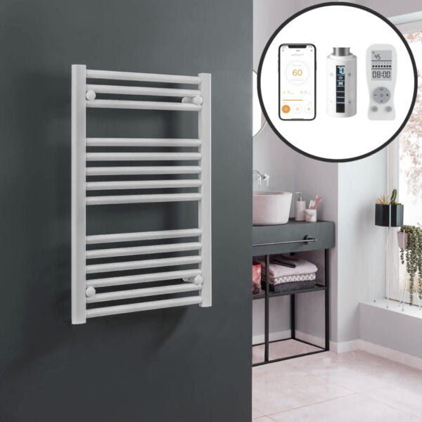 Aura WiFi Electric Towel Warmer, Thermostatic, Straight, White Efficient Heating, Well Made, Excellent Value Buy Online From Solaire Quartz UK Shop 5