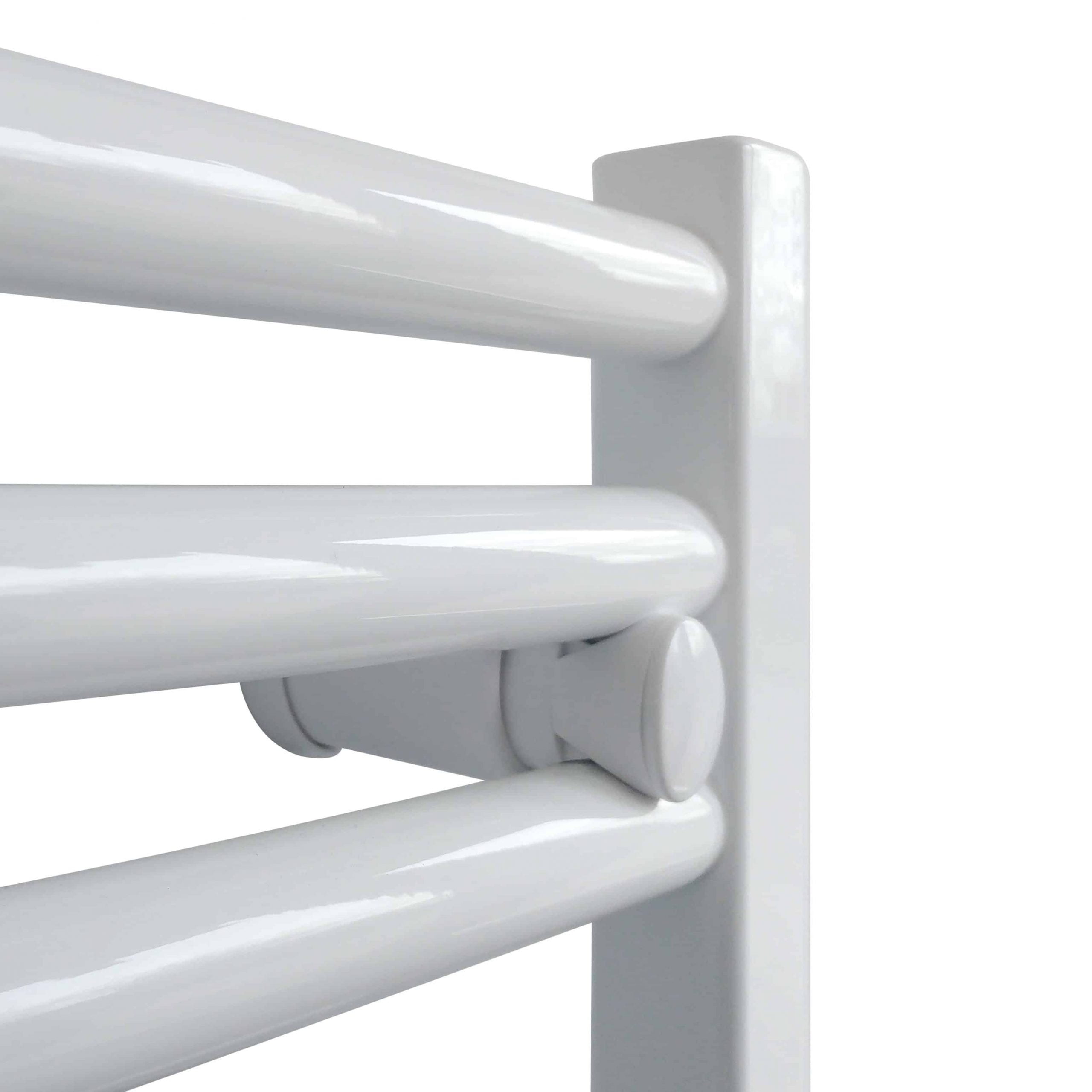 Aura 25 Curved White | Dual Fuel Towel Rail with Thermostat, Timer + WiFi Control