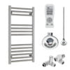 Aura Straight Dual Fuel Towel Warmer, Thermostatic With Timer, Chrome Efficient Heating, Well Made, Excellent Value Buy Online From Solaire Quartz UK Shop 11