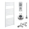 Aura Straight Dual Fuel Towel Warmer, Thermostatic With Timer, White Efficient Heating, Well Made, Excellent Value Buy Online From Solaire Quartz UK Shop 17