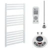 Aura Straight White Thermostatic Electric Towel Warmer With Timer, Remote Efficient Heating, Well Made, Excellent Value Buy Online From Solaire Quartz UK Shop 10