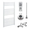 Aura Straight Dual Fuel Towel Warmer, Thermostatic With Timer, White Efficient Heating, Well Made, Excellent Value Buy Online From Solaire Quartz UK Shop 18